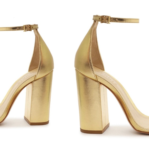 Schutz Cady Lee Block Metallic Leather Sandal - Picture 4 of 10